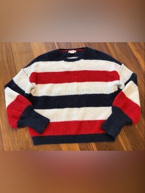 Boden Women's Striped Crewneck Sweater in Red, Navy & White